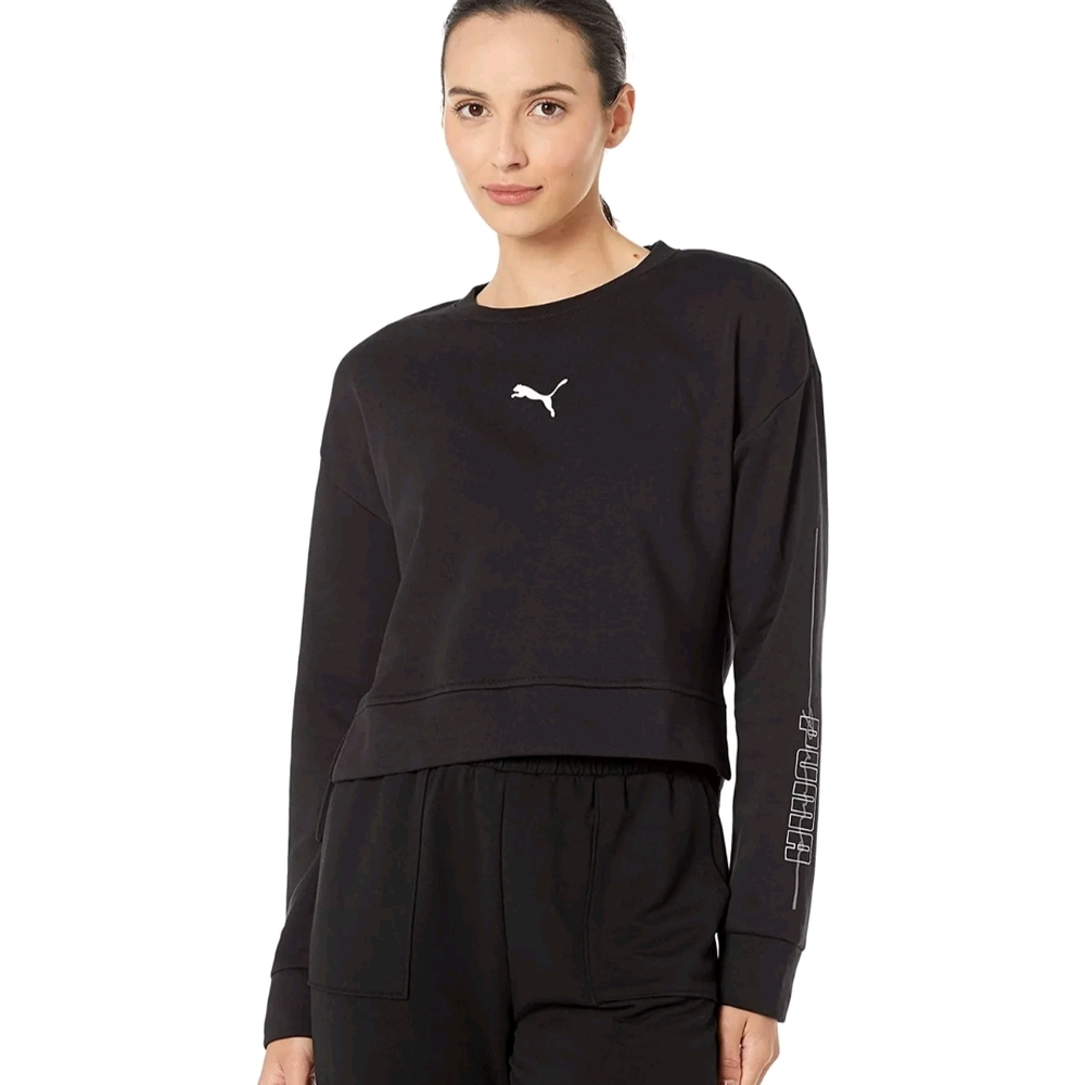 Woman's Sweatshirt PUMA Dreaming High-Low Crew Black M